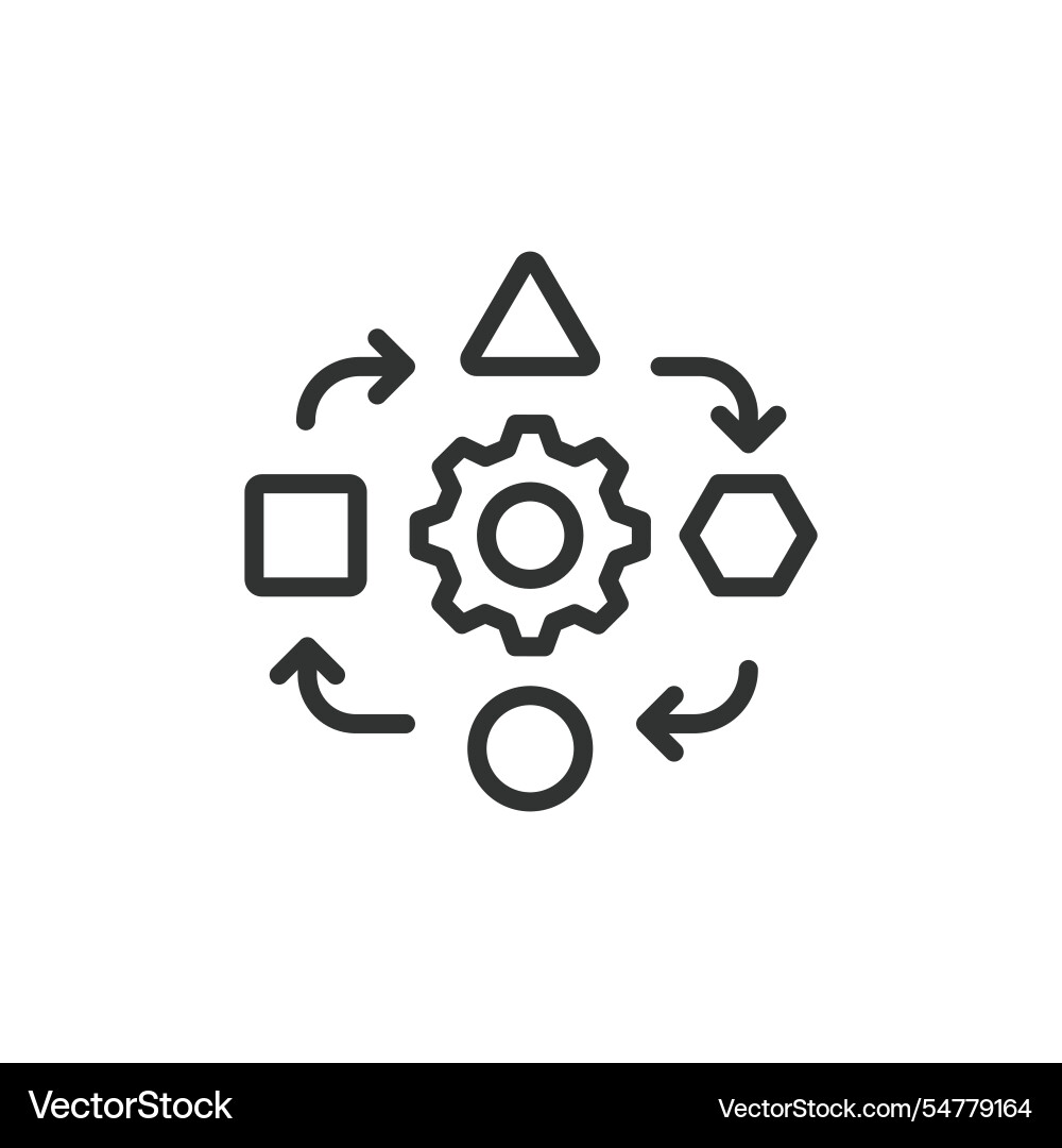 Adaptation icon in line design change Vector Image