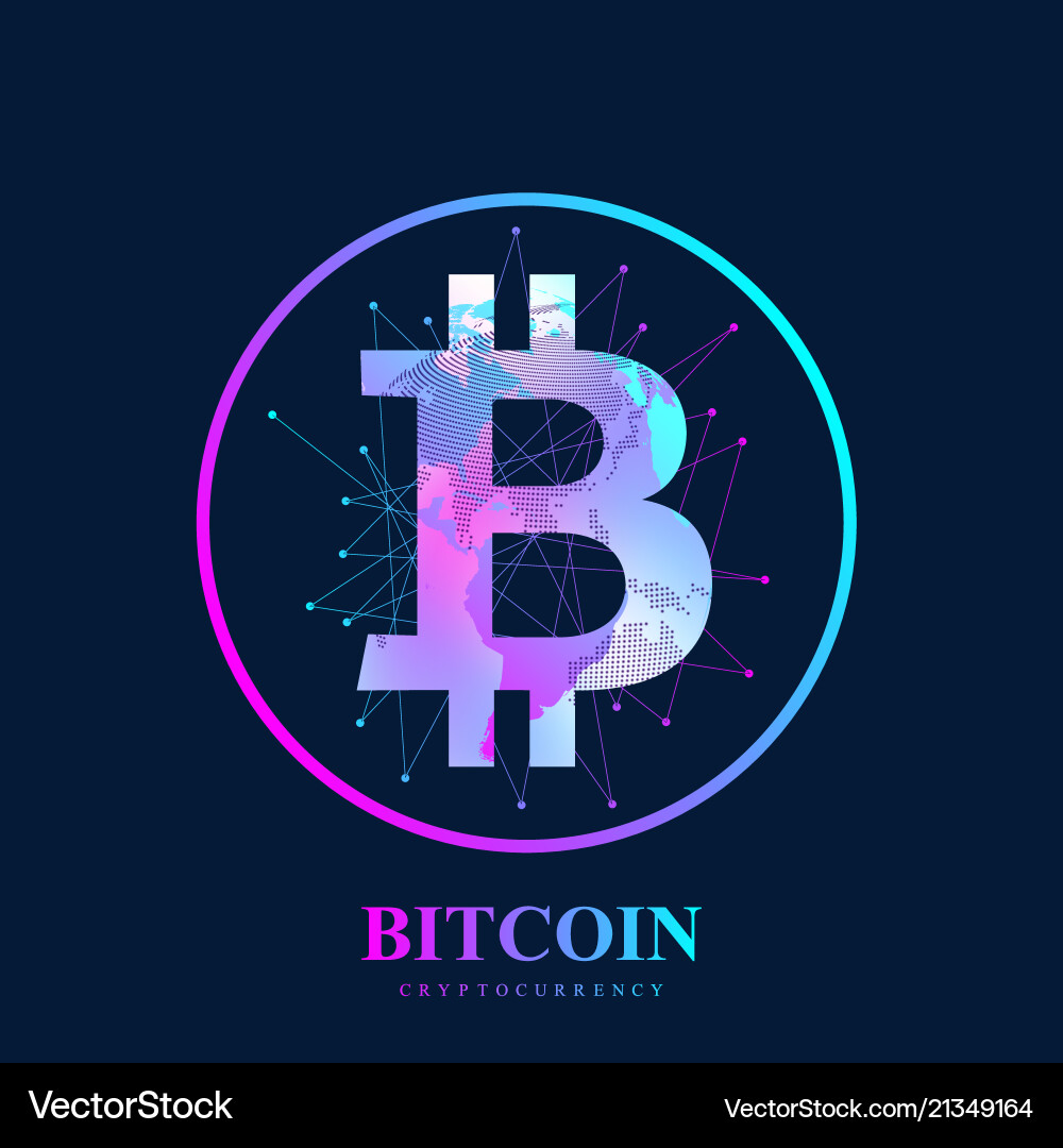 Bitcoin physical bit coin digital Bitcoin physical bit coin digital vector image
