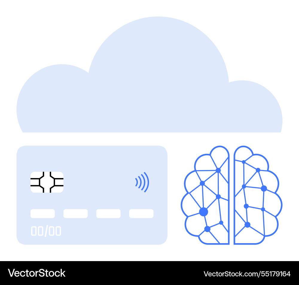 Cloud computing ai neural network Cloud computing ai neural network vector image