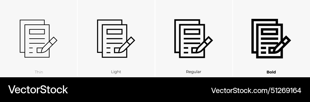 Contract icon thin light regular and bold style Contract icon thin light regular and bold style vector image