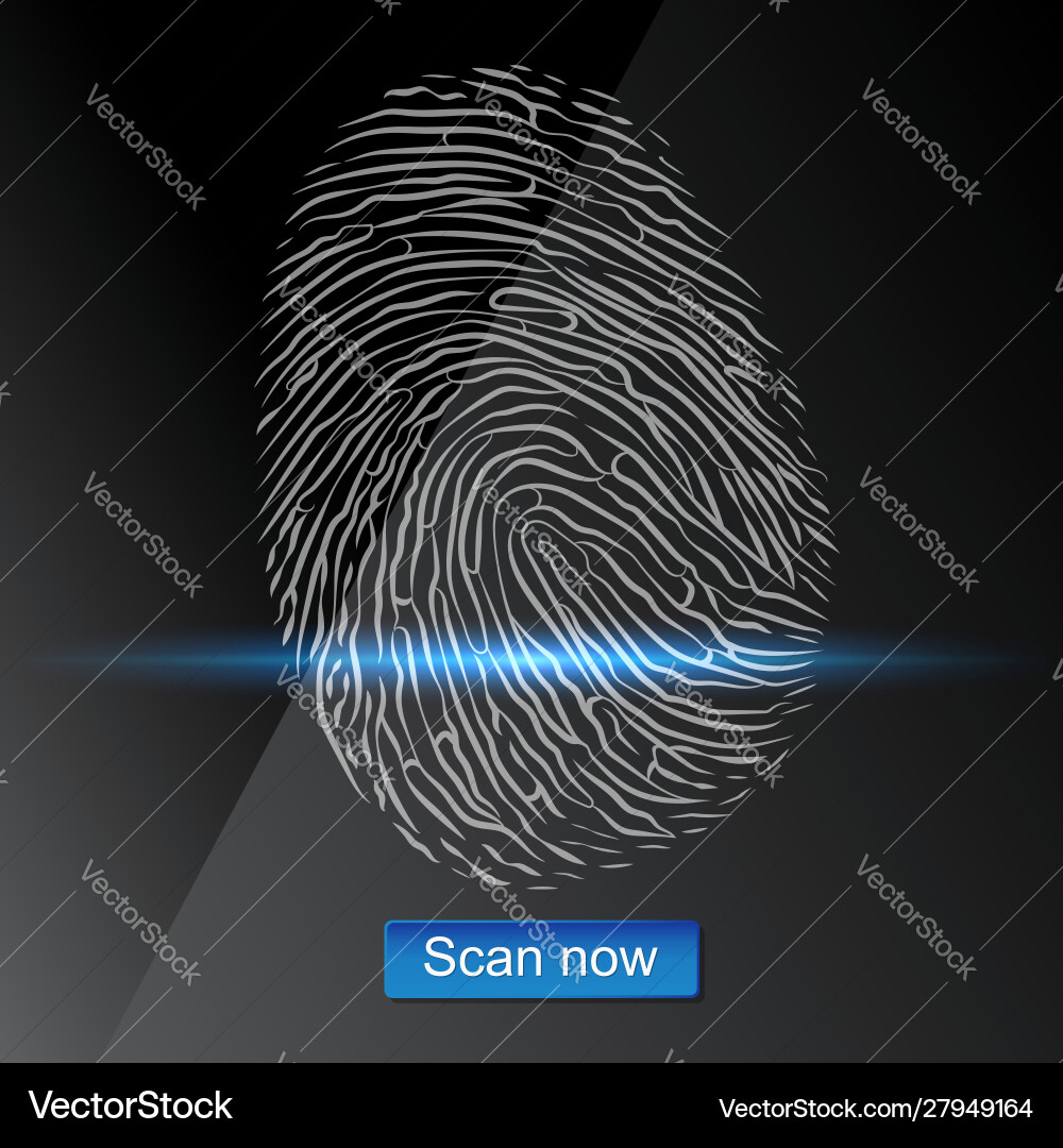 Fingerprint scan design vector image