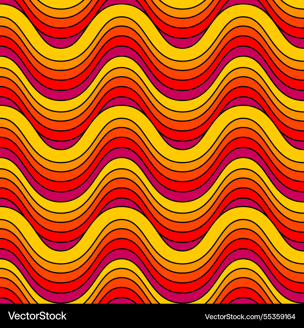 Groovy wave seamless vertical pattern background Groovy wave seamless vertical pattern background vector image