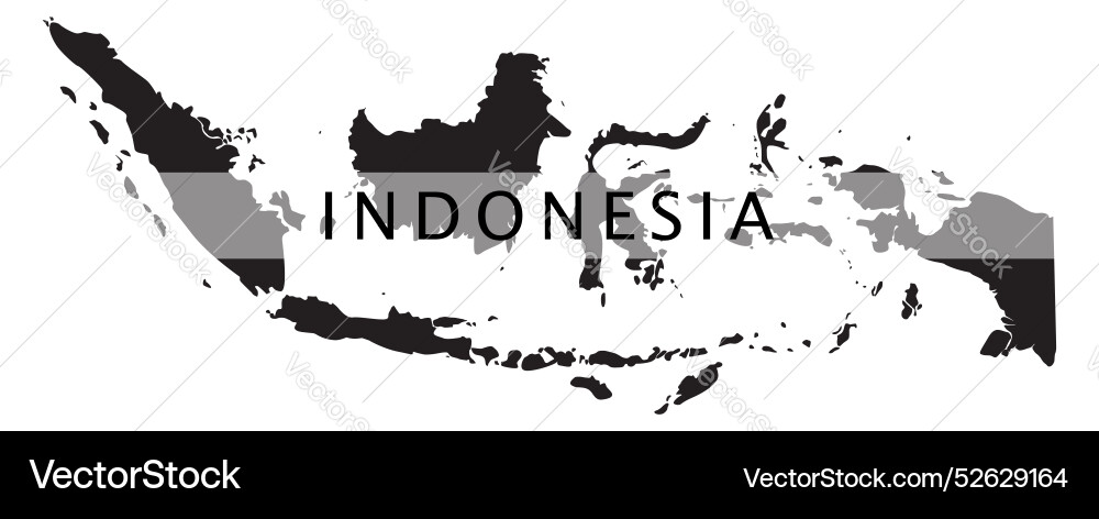 Indonesia map with its islands Royalty Free Vector Image