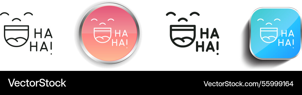 Laugh icon thin linear regular and button style Laugh icon thin linear regular and button style vector image