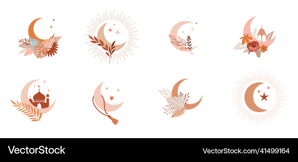 Ramadan kareem islamic design crescent moon Ramadan kareem islamic design crescent moon vector image
