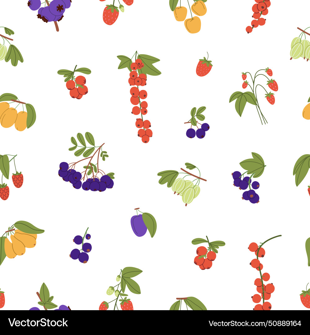 Repeatable pattern of different ripe wild Vector Image