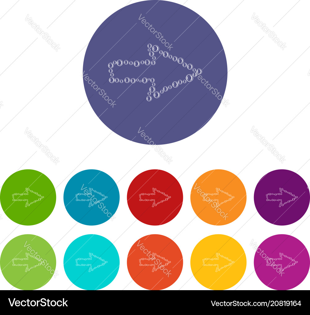 Right arrow with bubble contour icon simple style Right arrow with bubble contour icon simple style vector image