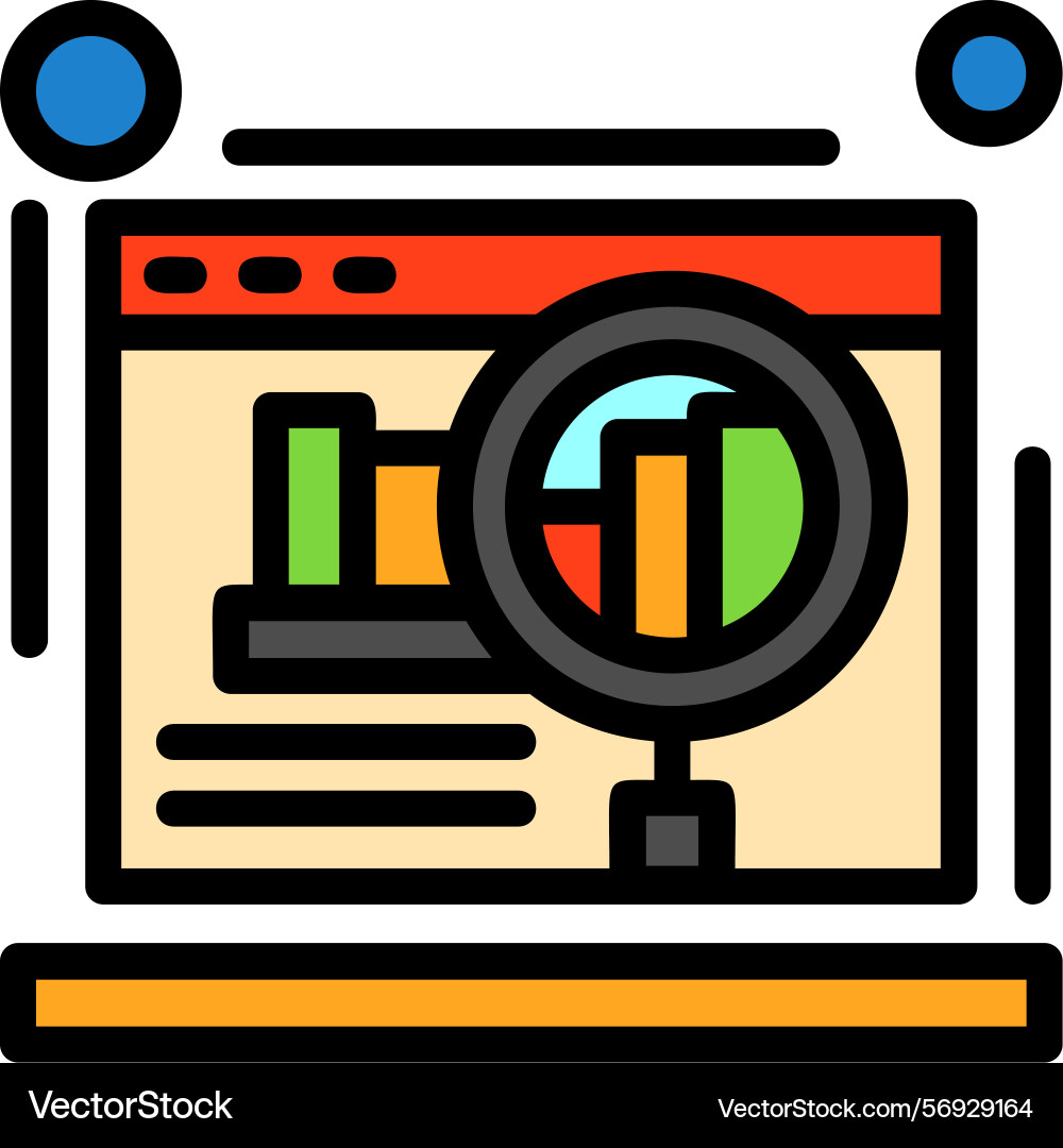 Website audit line filled style icon design vector image