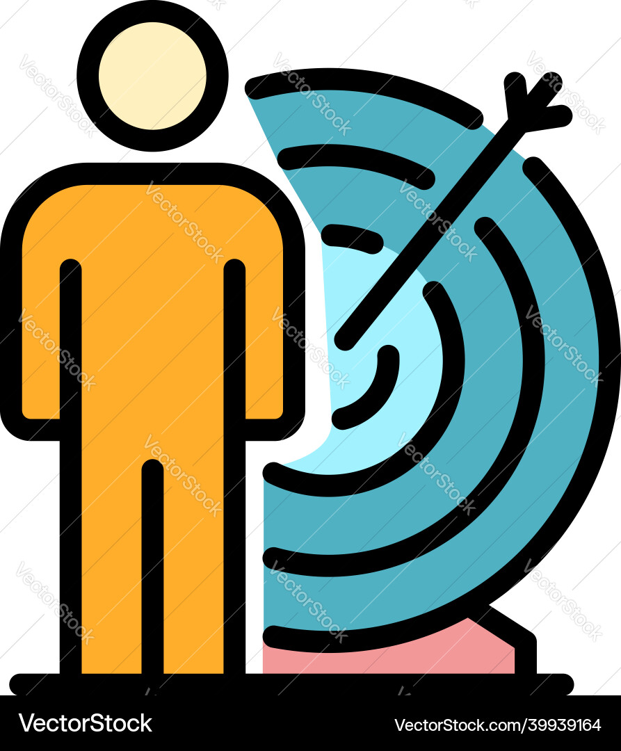 Working target skill icon color outline Vector Image