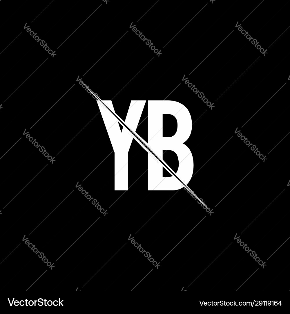 Yb logo monogram with slash style design template vector image