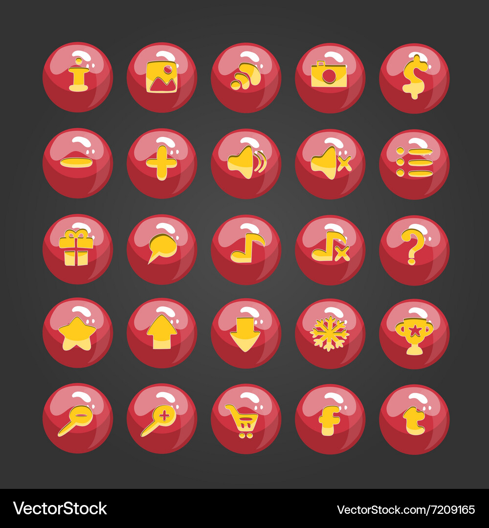 Big set of button for game design-5 Vector Image
