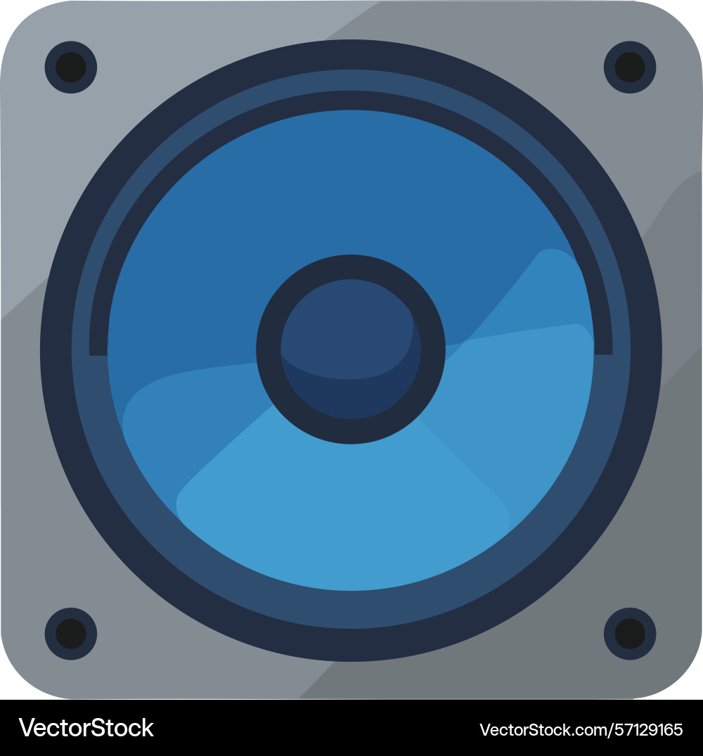 Blue speaker with square frame and shadow effect vector image