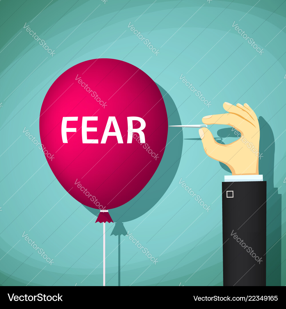 Fear Bursting Balloon Vector Image