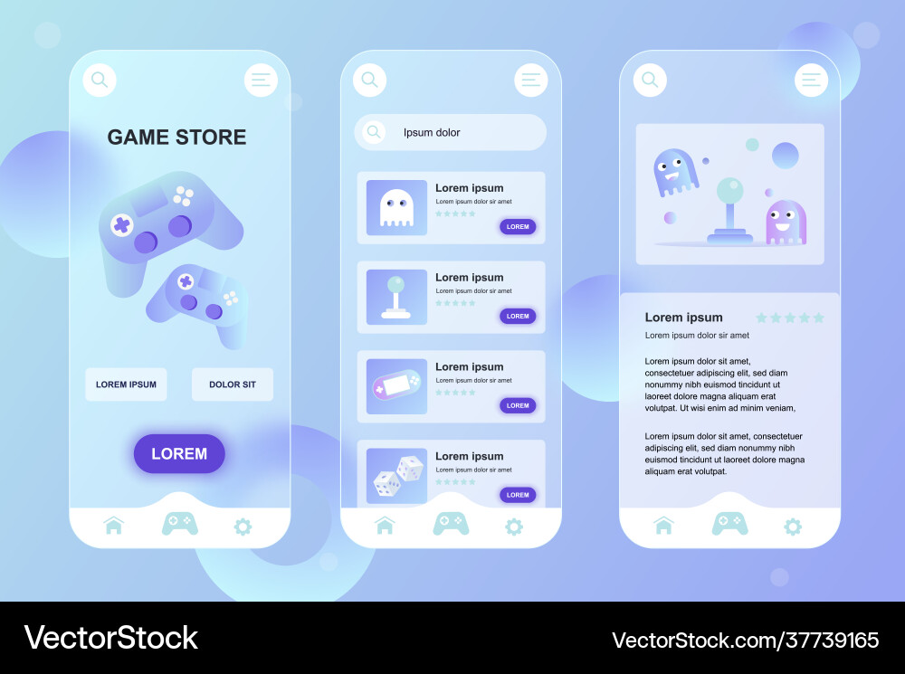 Game store neumorphic elements kit for mobile app Game store neumorphic elements kit for mobile app vector image