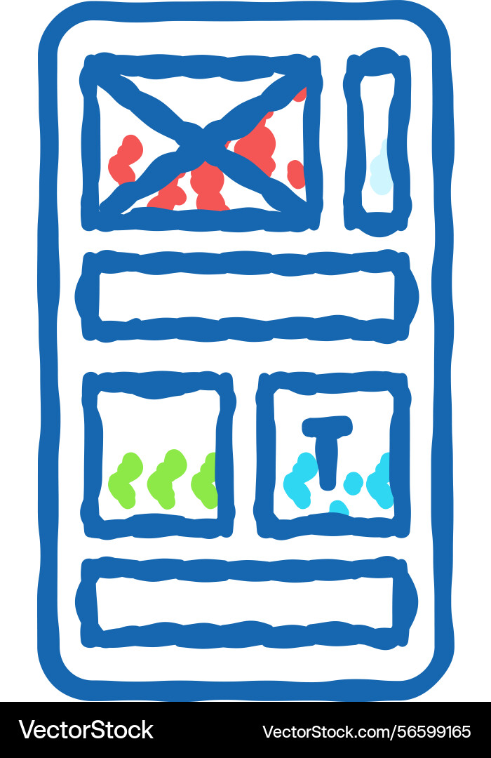 Grid system ux ui design icon doodle vector image