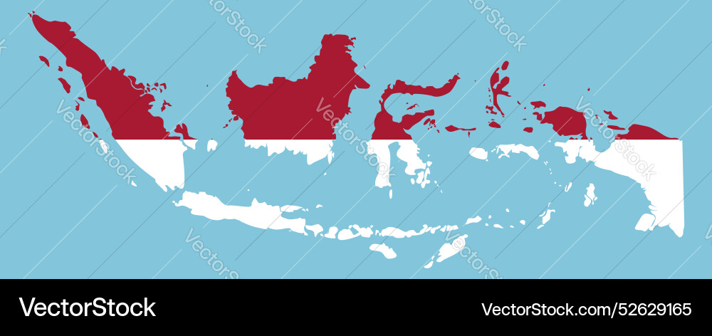 Indonesia map with its islands Royalty Free Vector Image