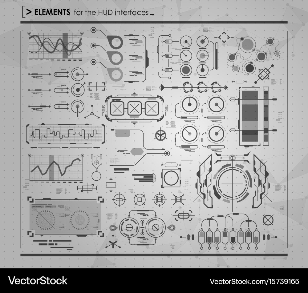 Modern HUD Interface Elements Vector Image