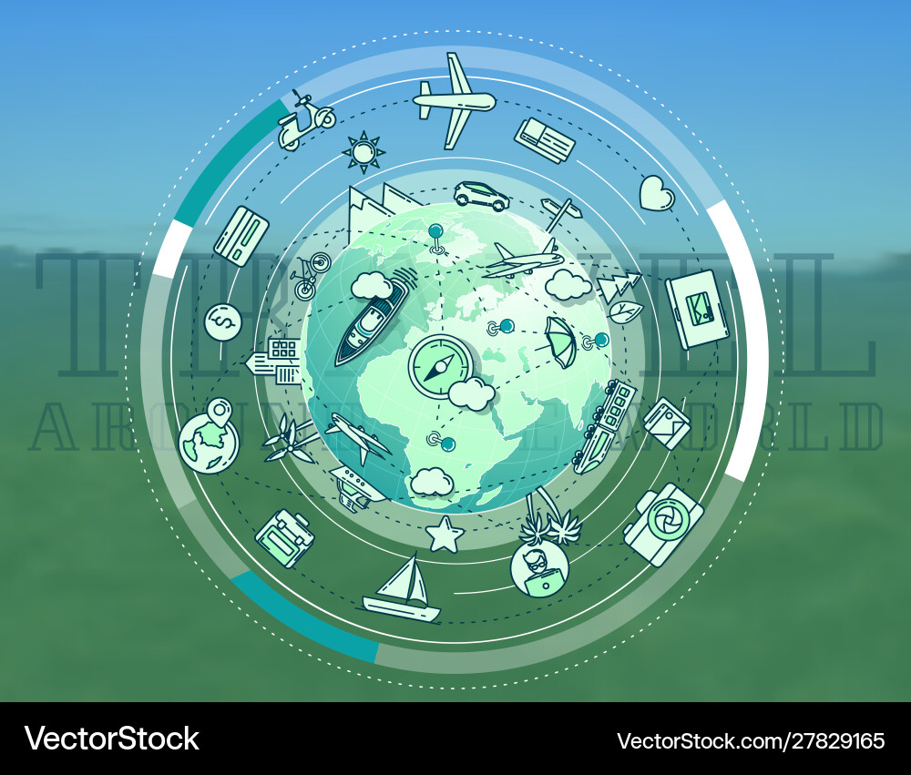 Promotional on topic travel vector image