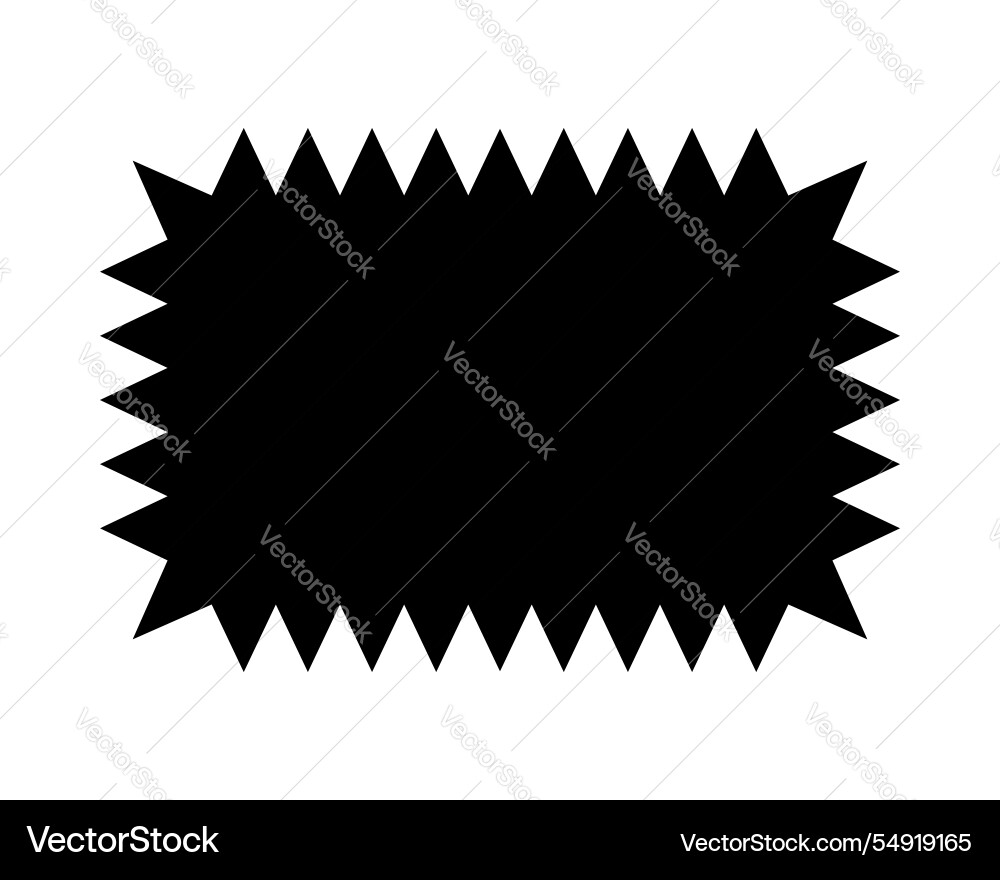 Rechteckform mit Zickzackkanten leere Textbox Rechteckform mit Zickzackkanten leere Textbox vektorbild