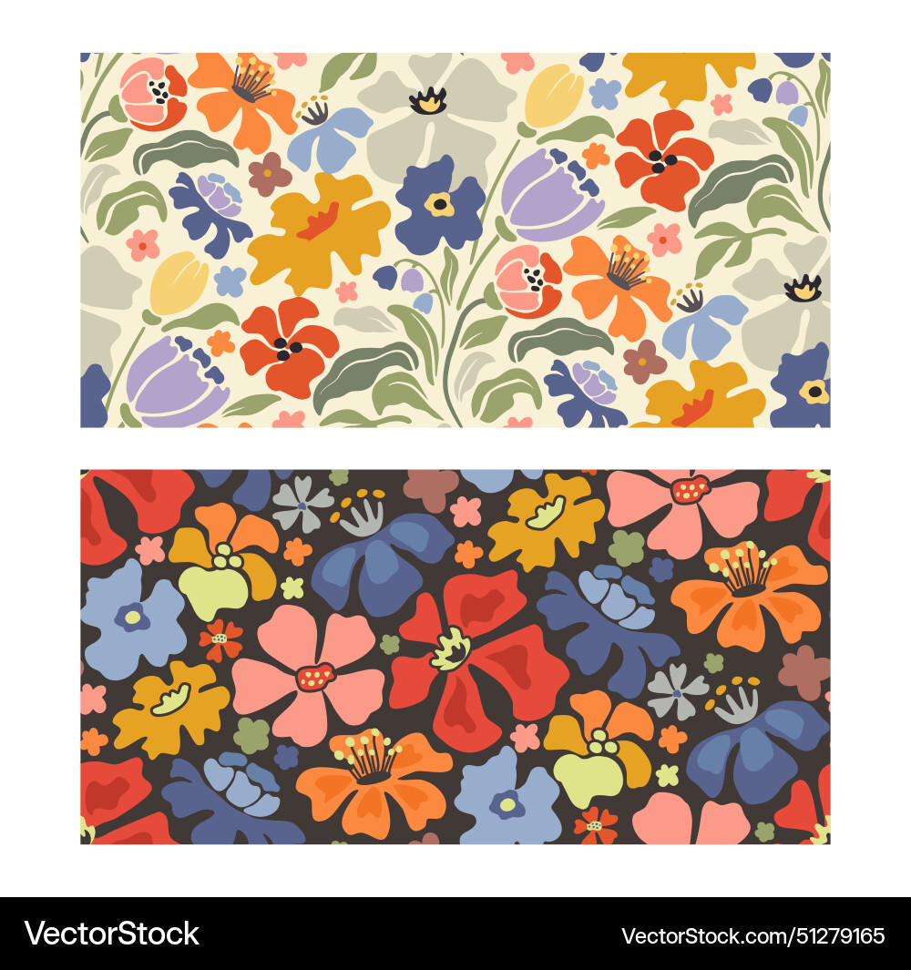 Set of two summer seamless patterns Set of two summer seamless patterns Vector Image