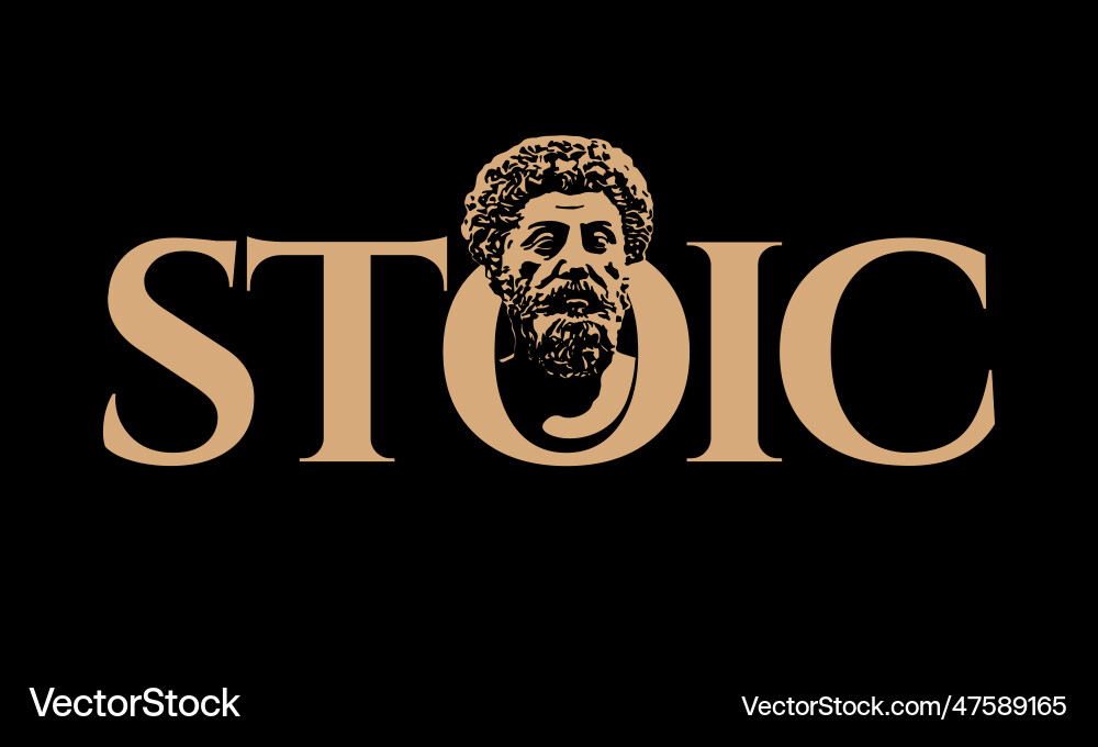 Stoicism concept banner poster Royalty Free Vector Image