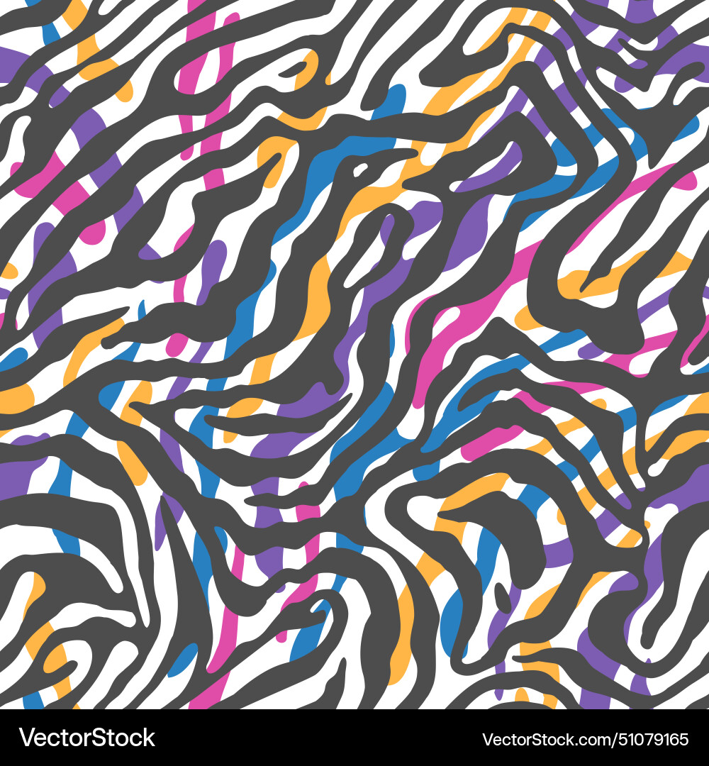 Vibrant Zebra Print Pattern vector image