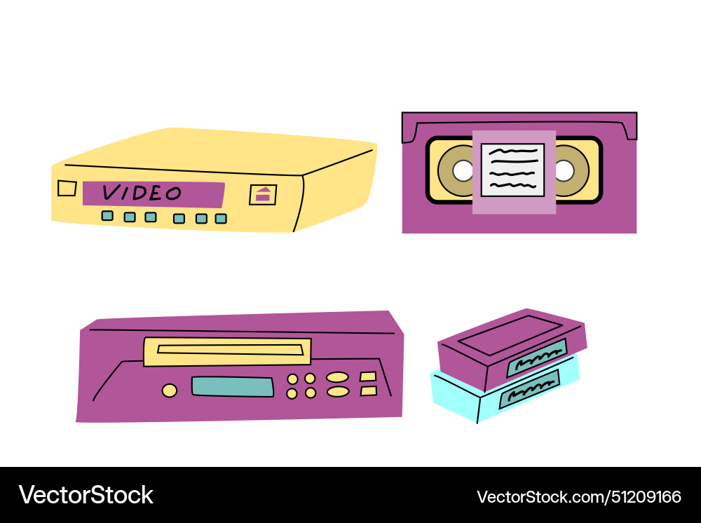 90s retro elements set or 80s y2k Royalty Free Vector Image