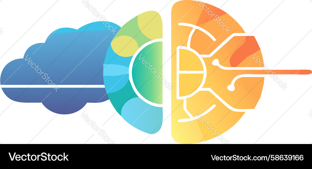 AI Brain Data Insights Vector Image