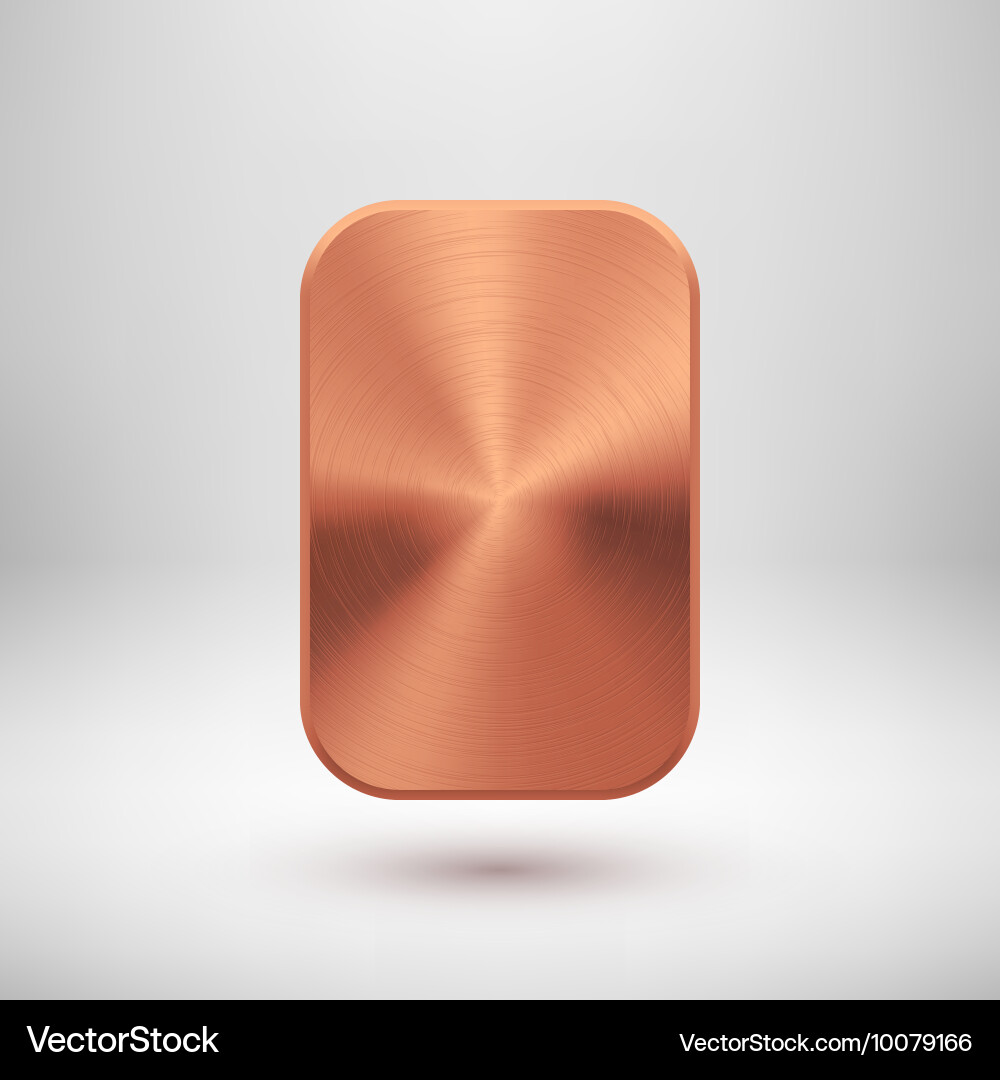 Bronze abstract square button template Vector Image