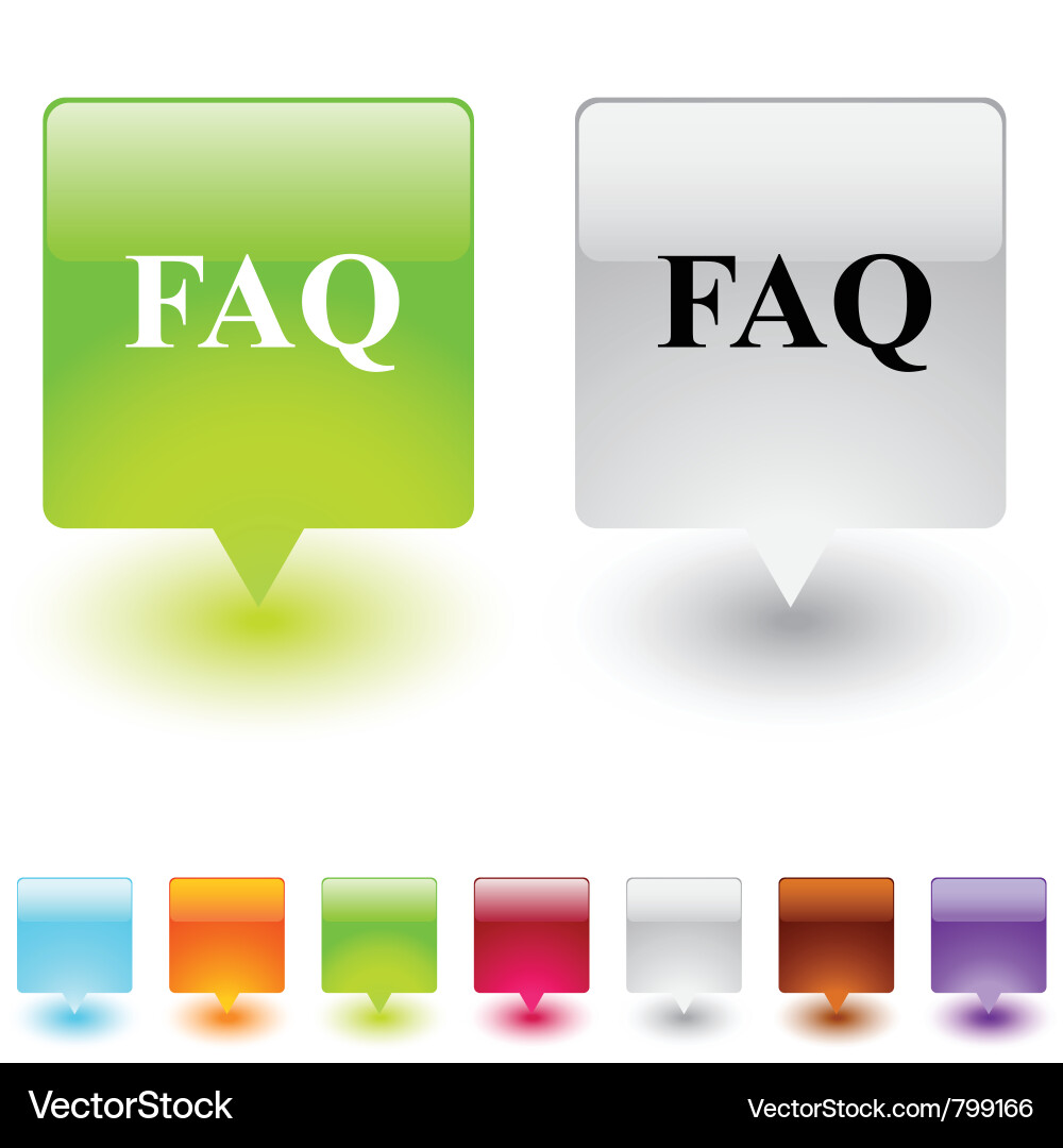 Faq square button Vector Image