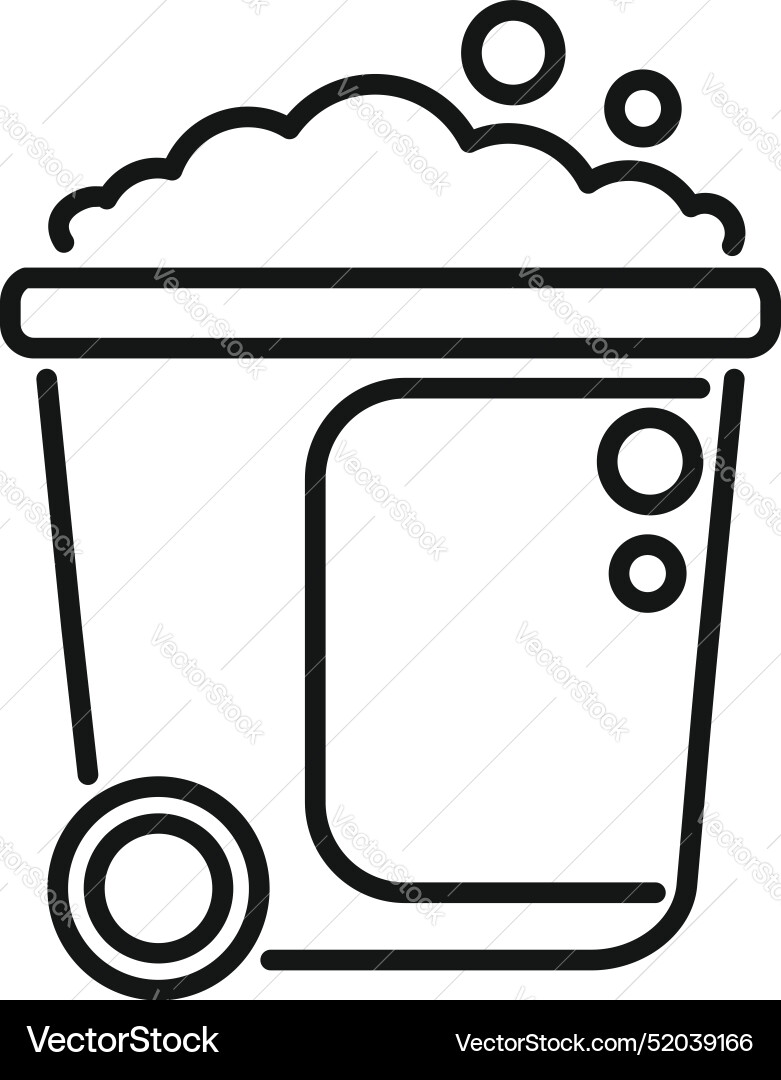 Full mobile garbage container with wheels vector image