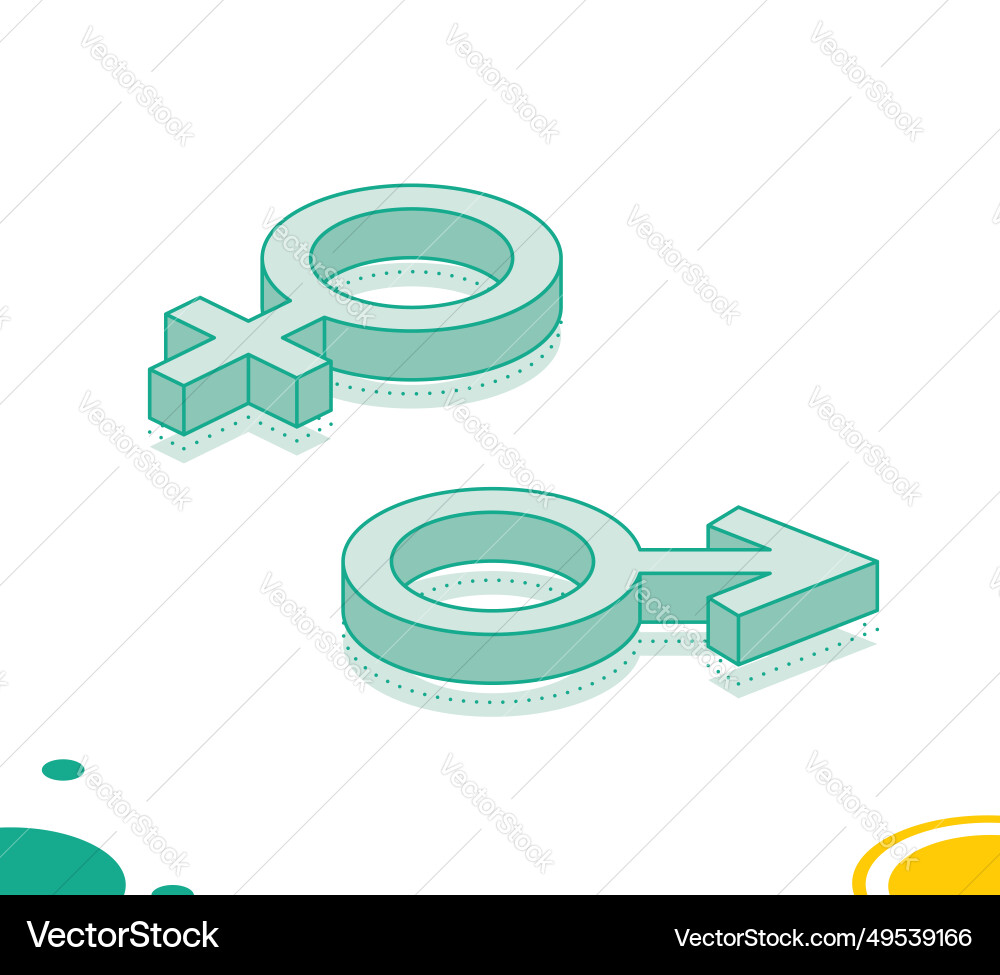 Isometrische Geschlechterschilder männlich und weiblich 3d Isometrische Geschlechterschilder männlich und weiblich 3d vektorbild