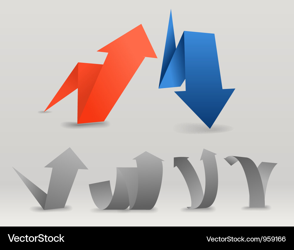 Origami Arrow Set - Geometrische Formen Vektorbild