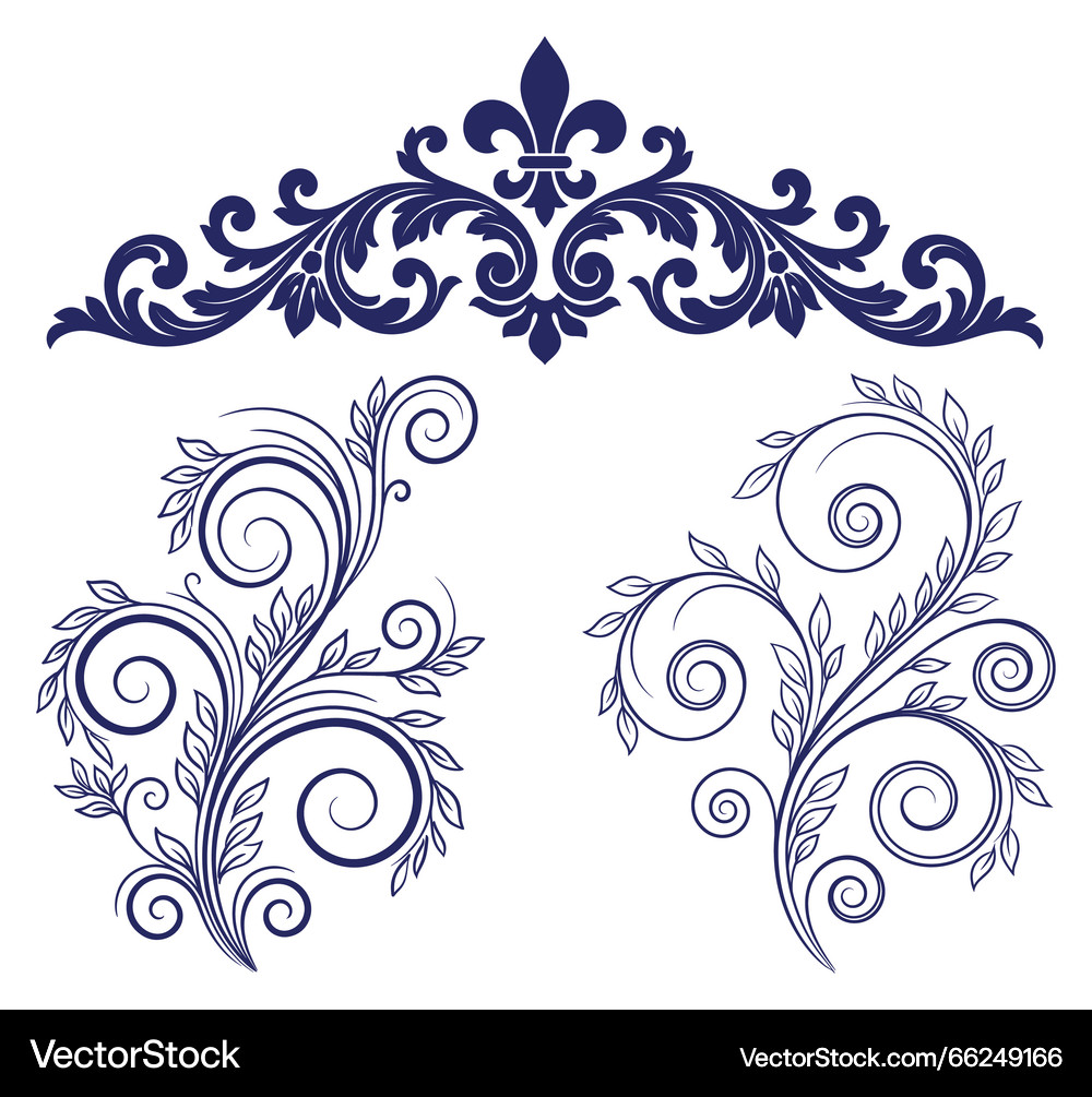 Victorian border fleur de lis Vector Images & Graphics for