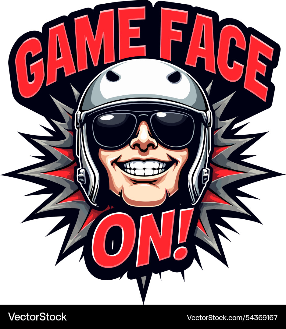 A dynamic design with bold red text and football Vector Image
