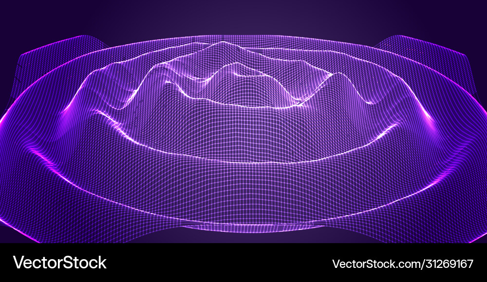 Abstract banner with flowing grid design Vector Image