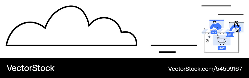 Cloud computing with e-commerce webpage and data Cloud computing with e-commerce webpage and data Vector Image