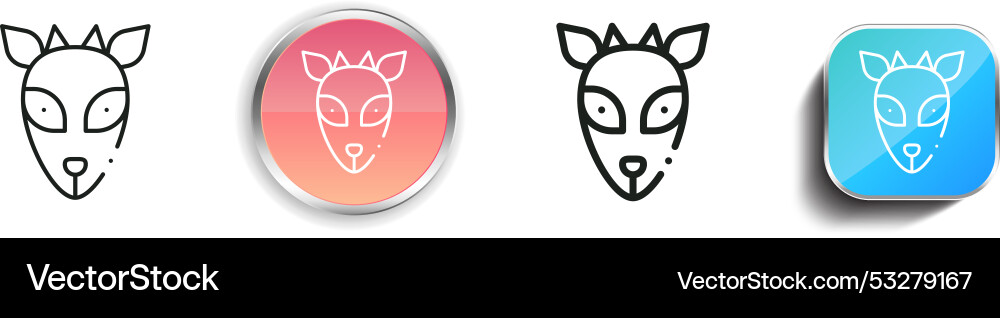 Dik icon thin linear regular and button style vector image