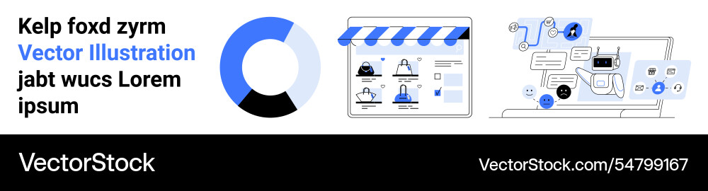 E-commerce dashboard analytics with graphs E-commerce dashboard analytics with graphs vector image