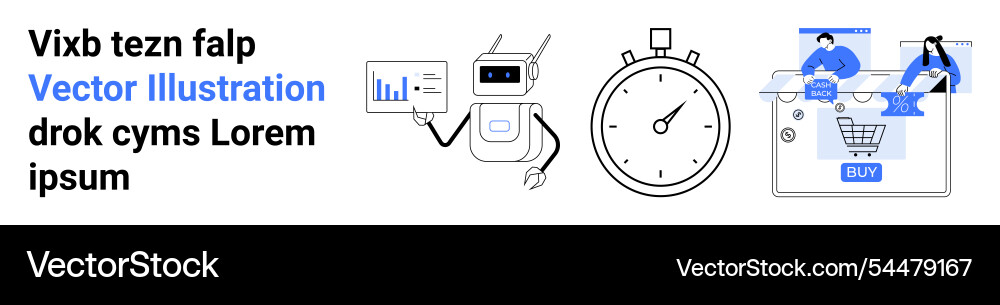 Efficient business operations with data analysis Vector Image