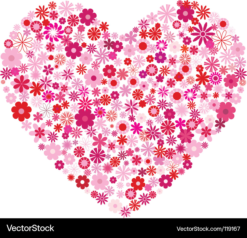 Floral heart Royalty Free Vector Image - VectorStock