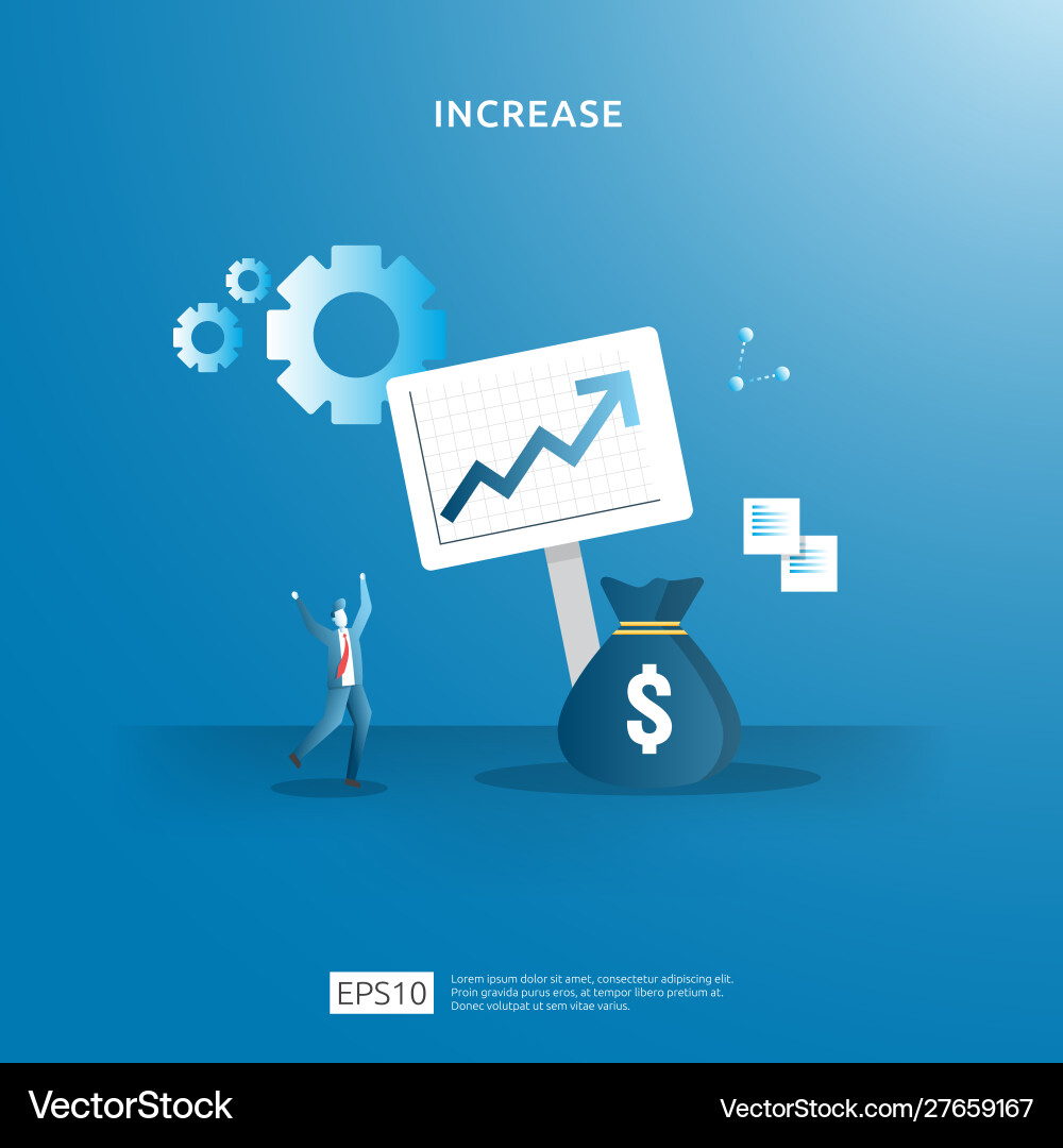 Income salary rate increase concept with people Vector Image