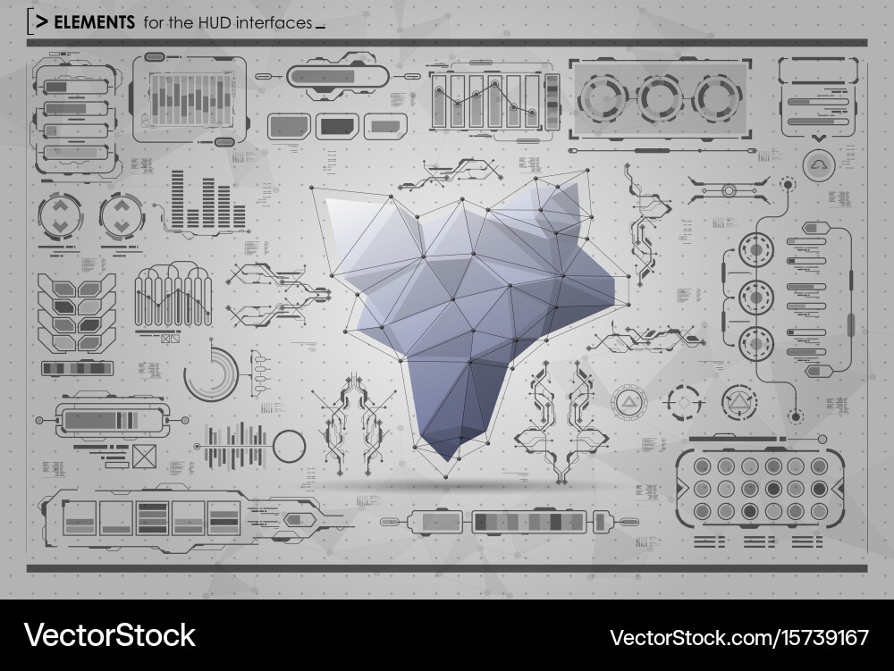 Modern HUD Interface Elements vector image