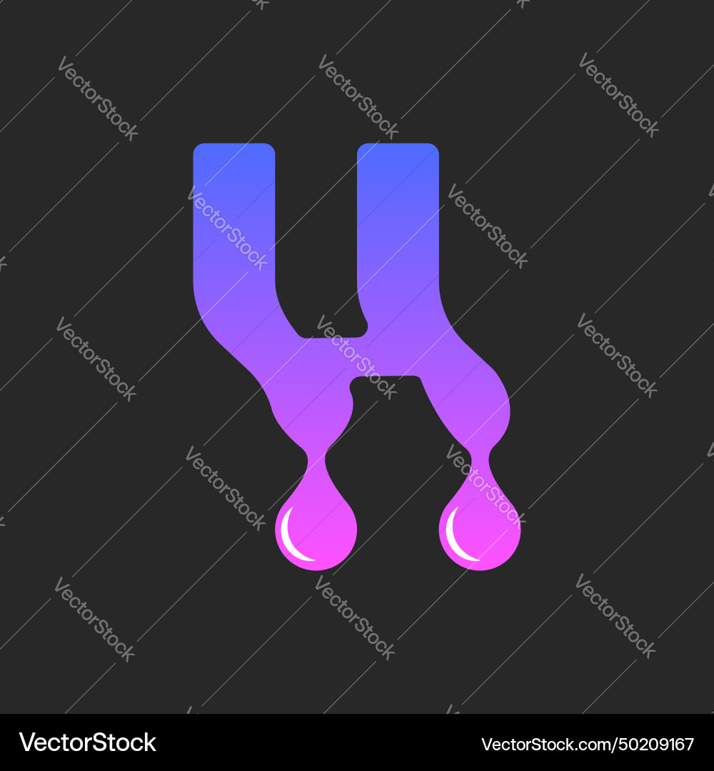 Monogram h logo concept letter with flowing drops Monogram h logo concept letter with flowing drops vector image
