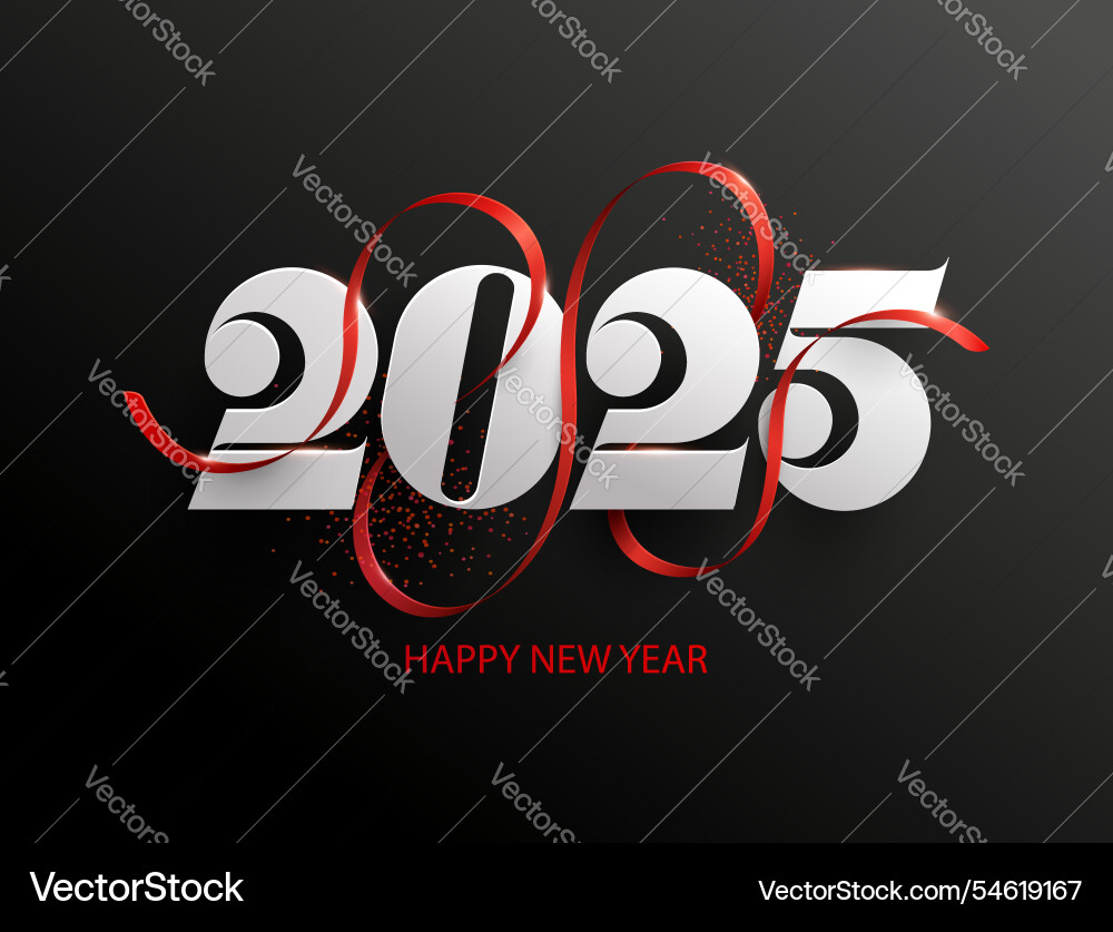 New years 2025 greeting card with date and golden New years 2025 greeting card with date and golden vector image