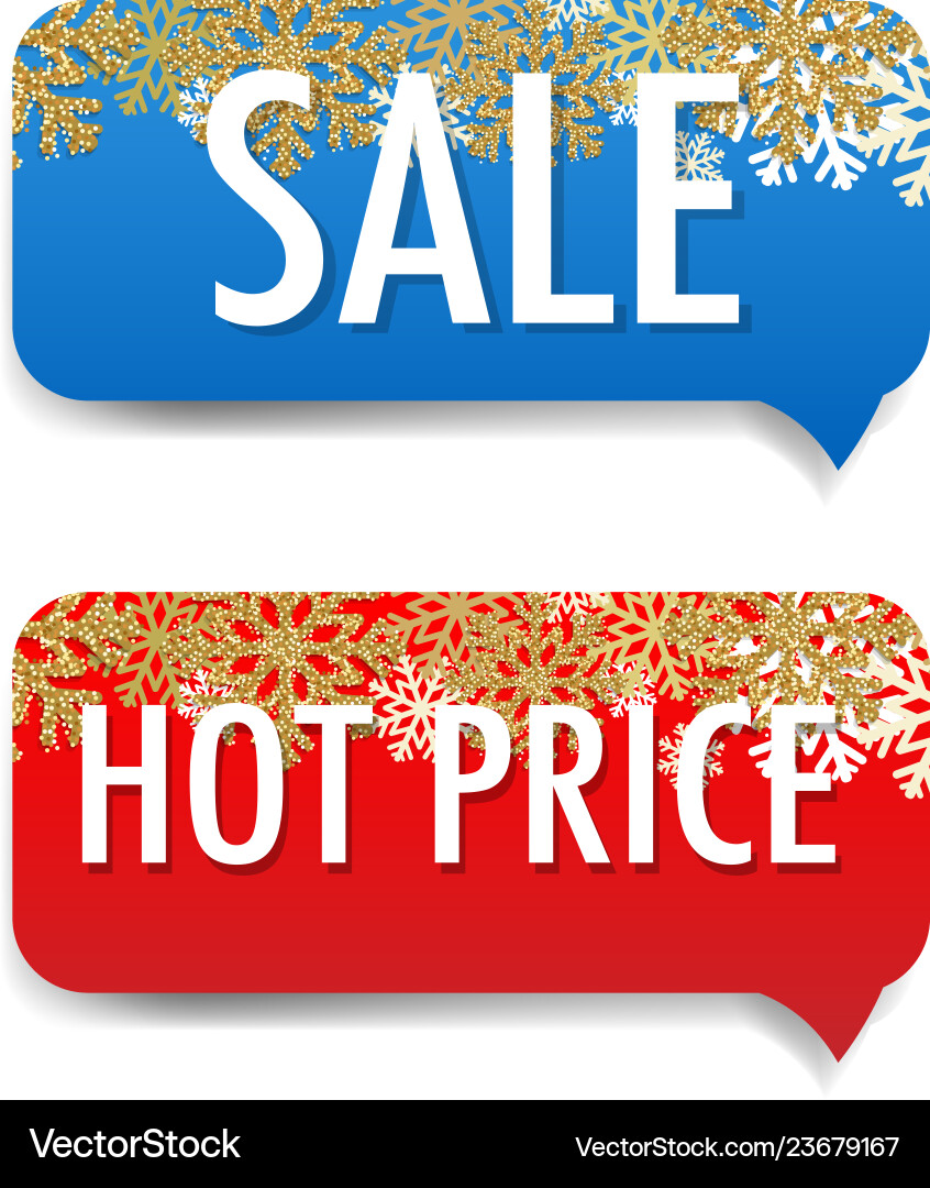 Winter speech bubble with snowflake border Winter speech bubble with snowflake border Vector Image