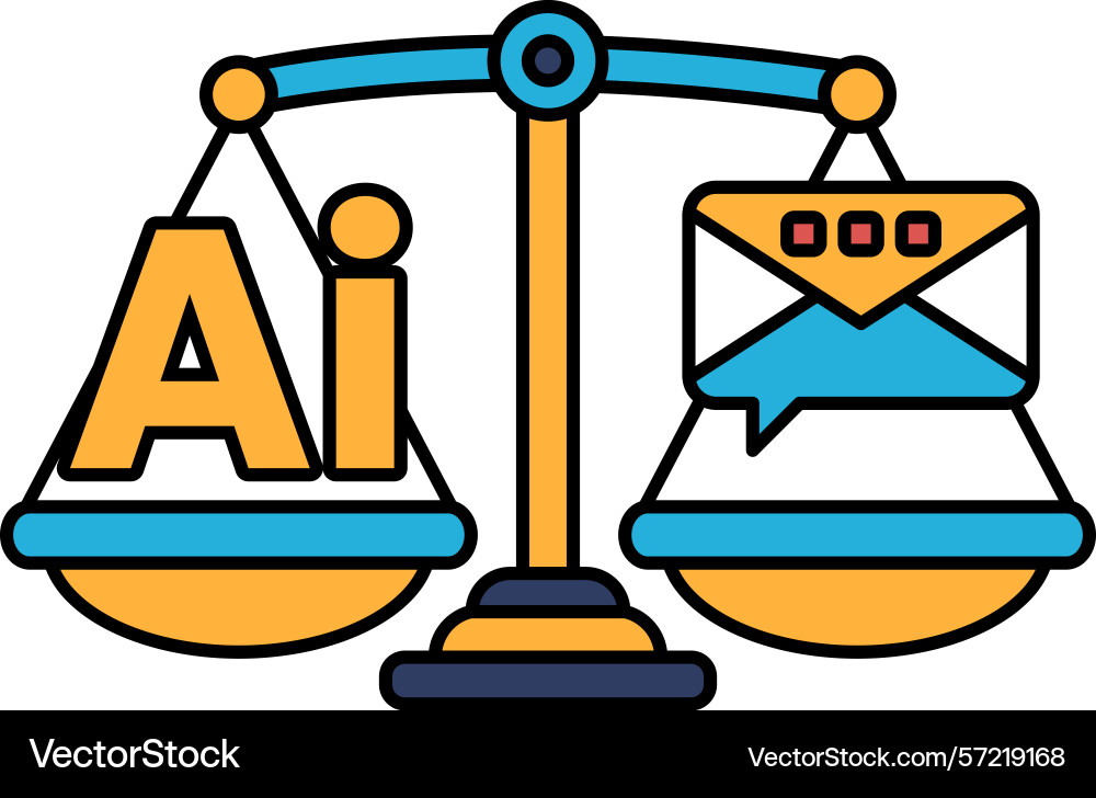 A scale with the letters ai on one side vector image