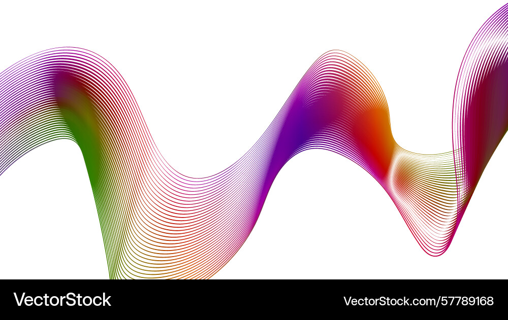 Blend curved wavy lines multicolor gradient design Vector Image