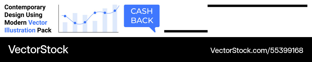 Cashback notification with bar and line graphs Cashback notification with bar and line graphs vector image