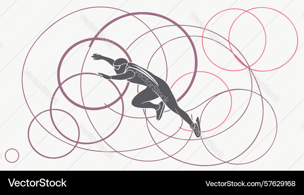 Connecting people in intersecting circles vector image